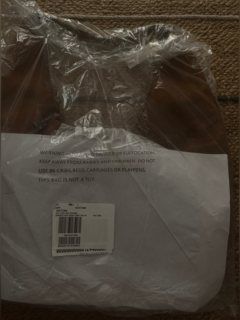 Anthropologie NWT large slouchy faux suede tote - Picture 6 of 6